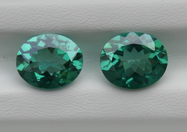Oval Cut Paraiba Green Topaz Pair 8.5 carats